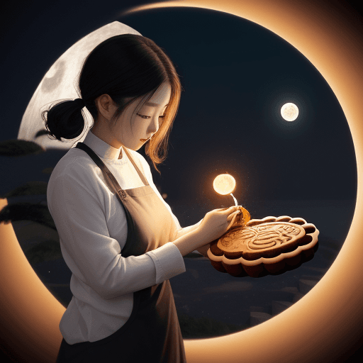 AI generated: the beauty in the moon making mooncakes