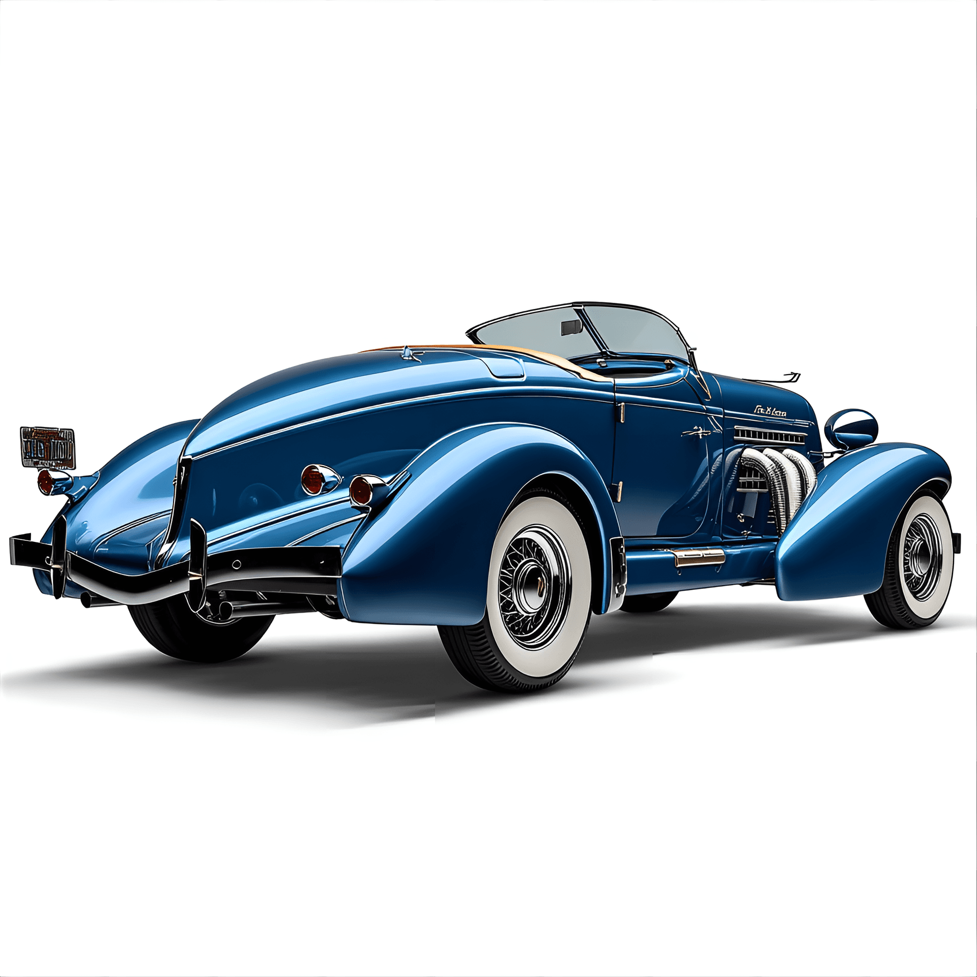 AI generated: 1936 Auburn Speedster clipart, illustrated with its long hood, flowing fenders, and iconic
boattail...