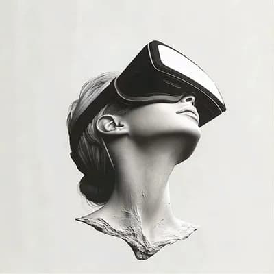 AI generated video: the head rotates slowly until getting back into the original poosition