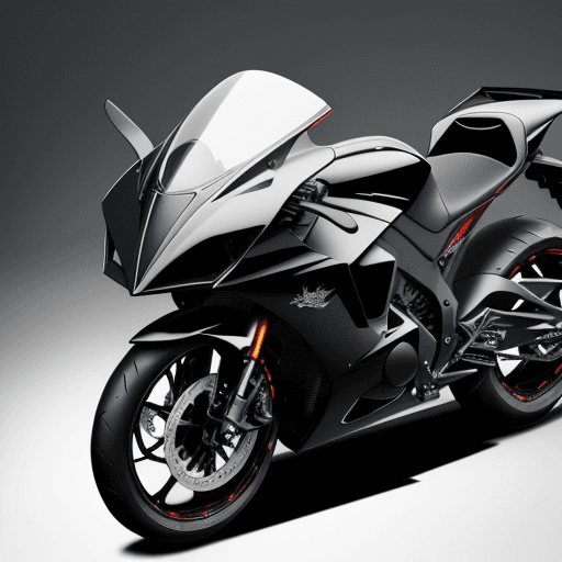 AI generated: A sleek black sports motorcycle with a modern design, featuring angular body panels, sharp lines, an...