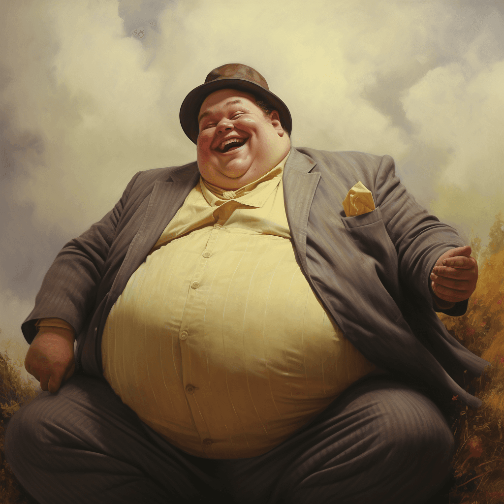 AI generated: fat happy man