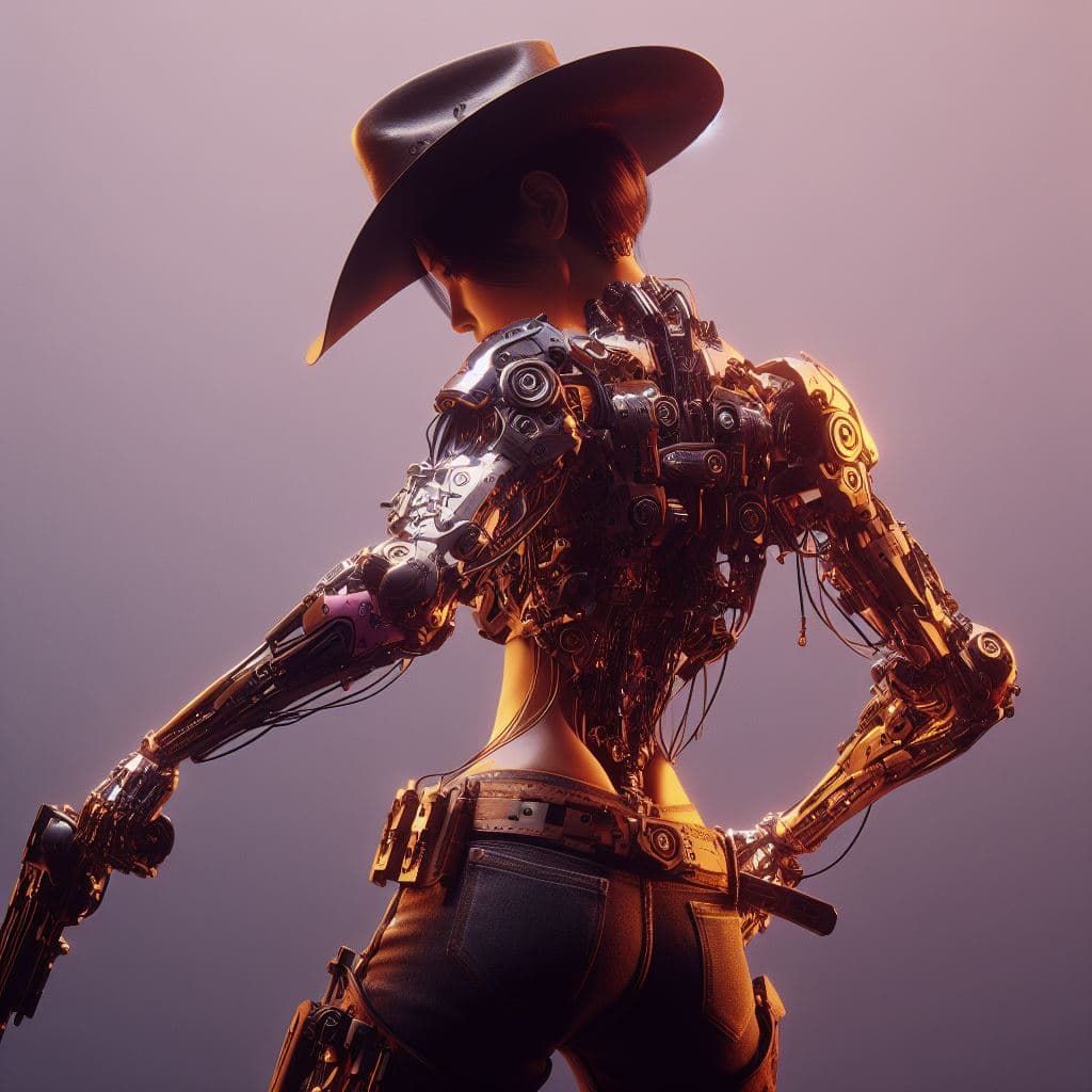 AI generated: masterpiece, 3D render, best quality, unreal engine, retro futurism, ultimate detailed, badass cyber...