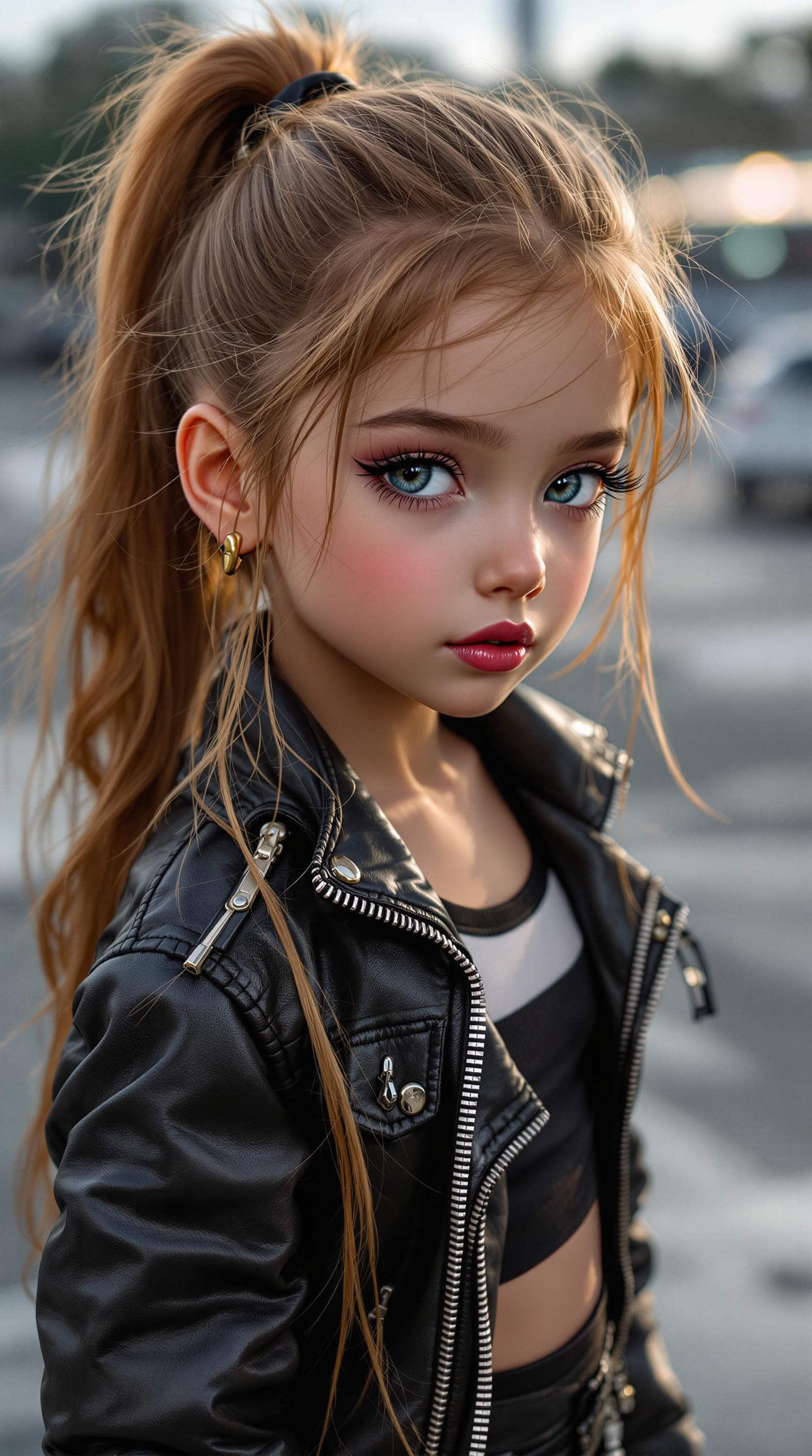 AI generated: a professional photo of a exceptionally beautiful girl in the world (age 9), (nine year old), highly...