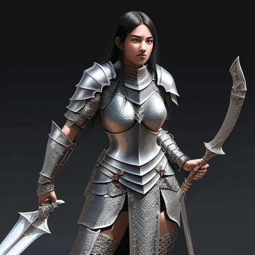 AI generated: 
"Create a full-body illustration of a noble and valiant female knight in classic Dungeons & Dragons...