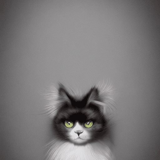 AI generated: The character has short, layered gray hair with slightly wavy tips, complemented by prominent cat ea...