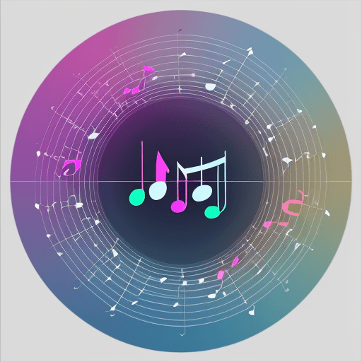 AI generated: abstract music notes, alternative, post modern millennial colors, basic abstract shapes --ar 9:16 --...