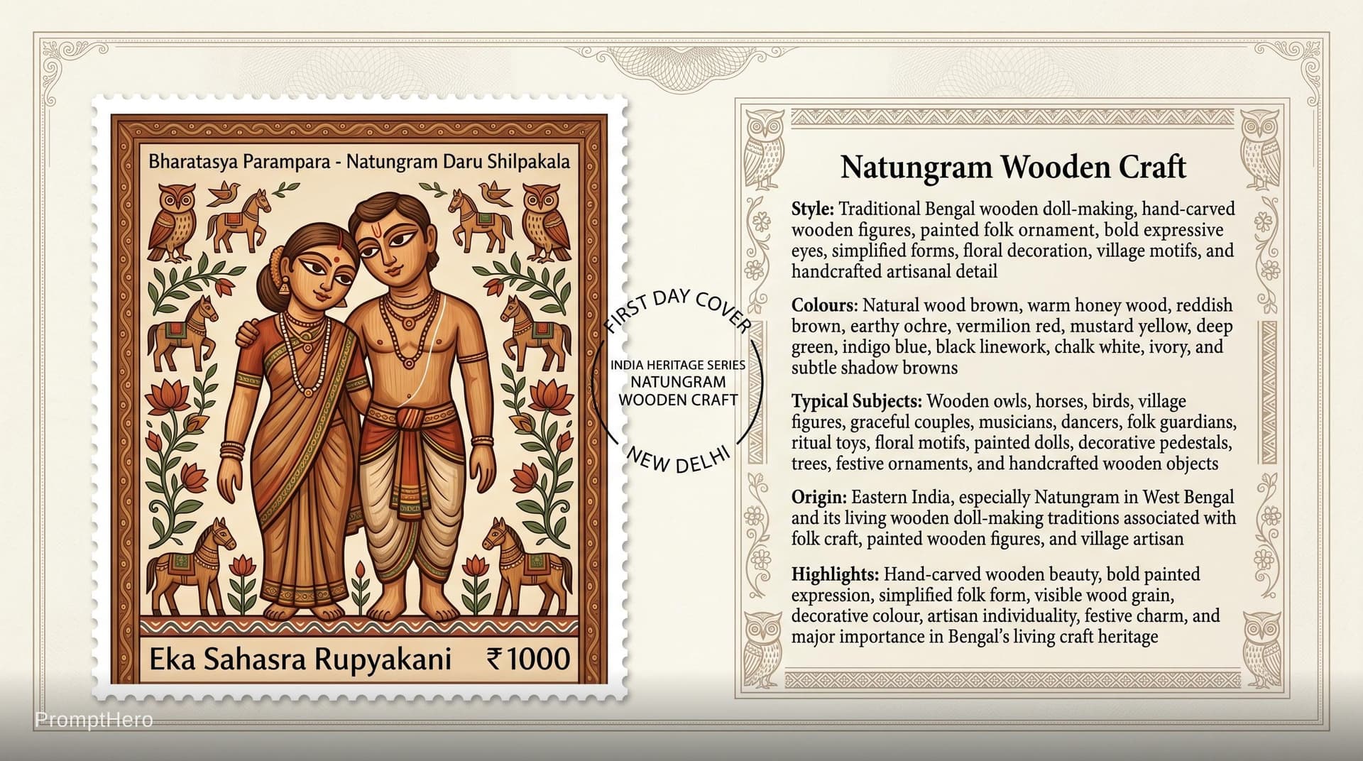 AI generated: Create a 16:9, 4K premium commemorative First Day Cover envelope inspired by India Post heritage des...