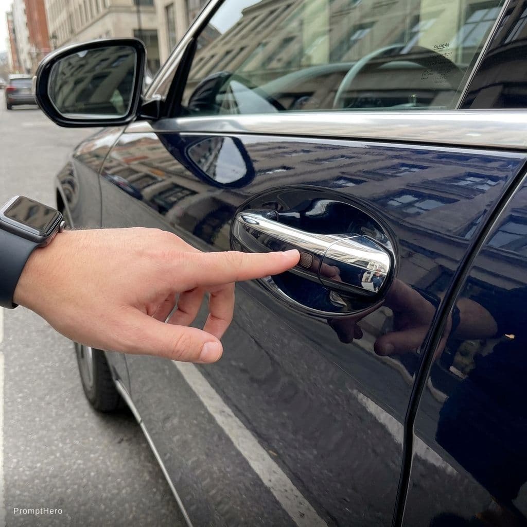 AI generated: keyless go handle mercedes 