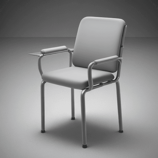 AI generated: realistic chair, tubular structure. soft materials
