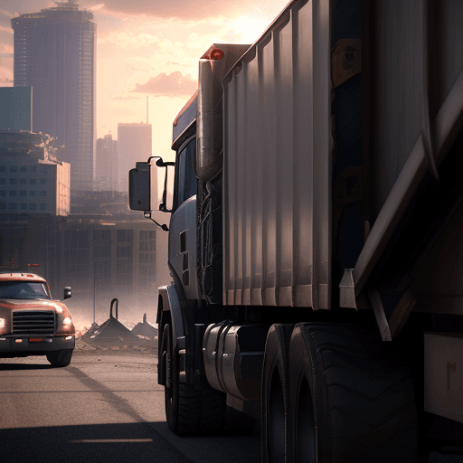 AI generated: Photo of a ultra realistic superman in trash truck, dramatic light, pale sunrise, cinematic lighting...