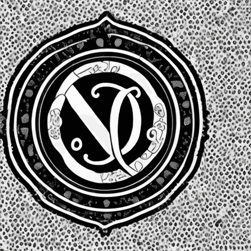 AI generated: A modern, creative, flat, monogram logo of ((detailed Heart)) white background, black and white, gre...
