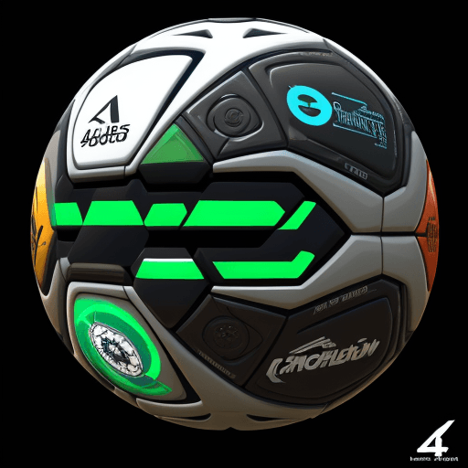 AI generated: Create a futuristic and highly detailed logo, to depict a soccer ball. With a lot of robotic and foo...