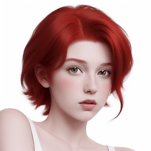 AI generated: a simple cartoon of a beautiful 18 year old woman with red hair, white background, princesscore, I c...