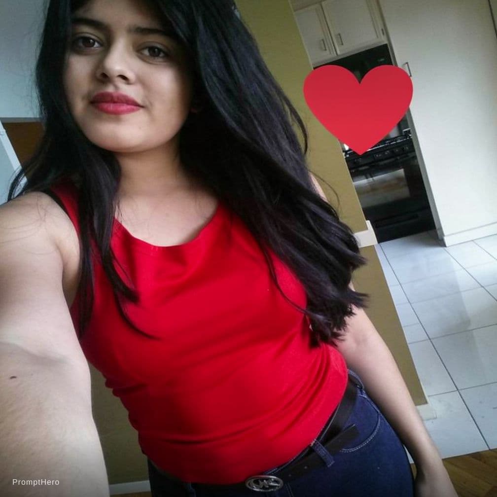 AI generated: This girl is wearing red lingerie