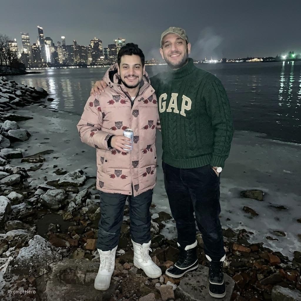 AI generated: Change clothes to be winter 