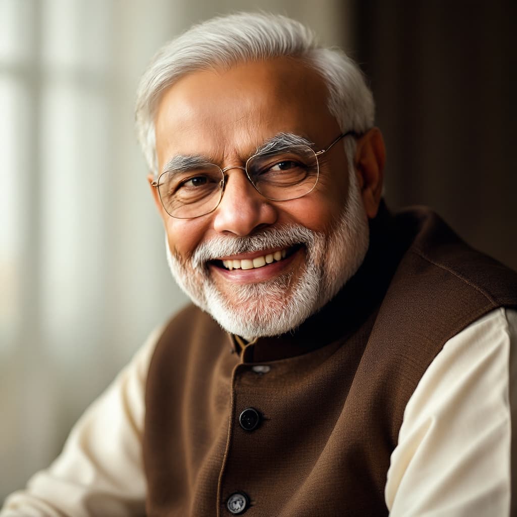 AI generated: narendra modi smile photographic