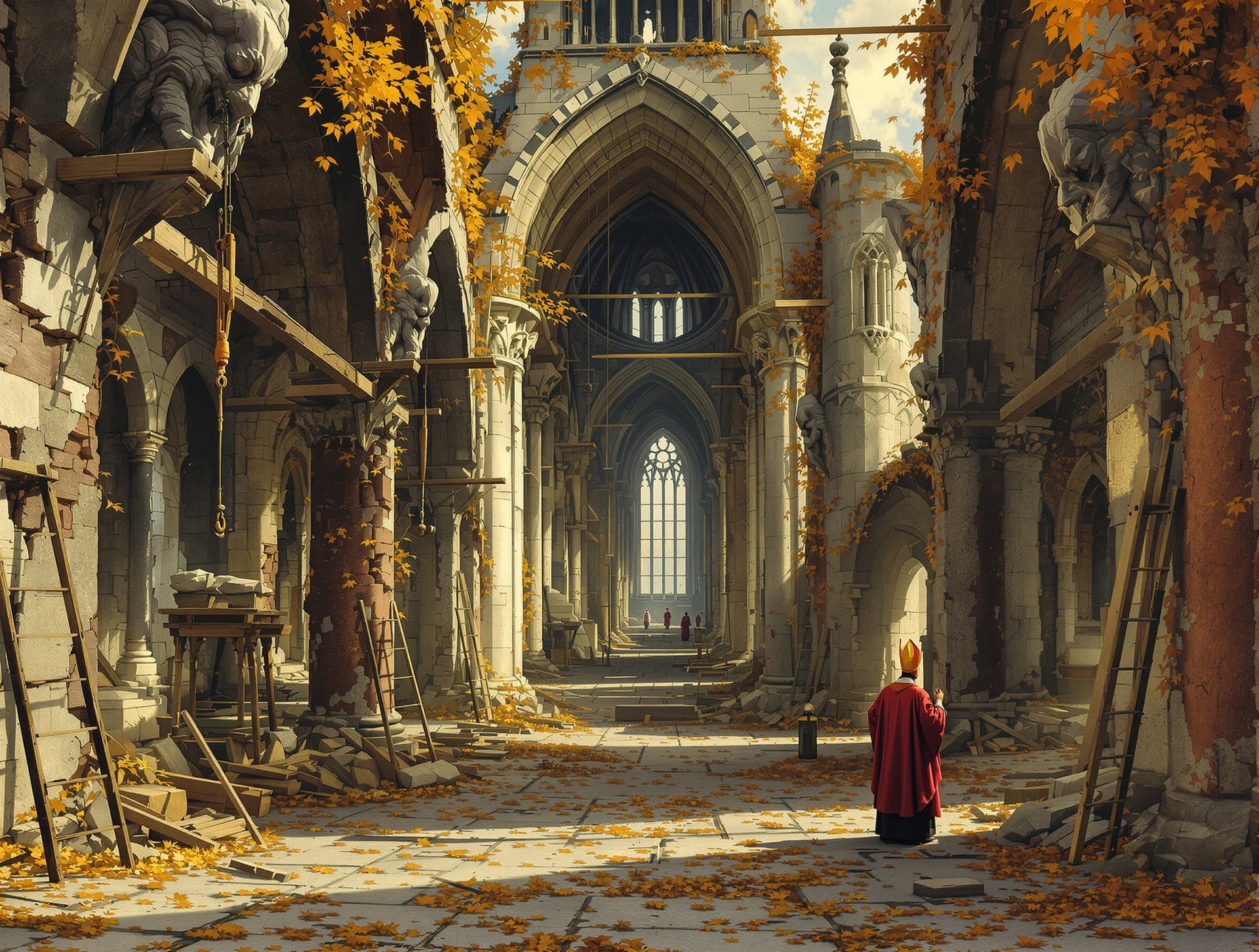 AI generated: im looking for an exceptionally rendered painting by lukas van Leyden and m.c. escher have worked to...