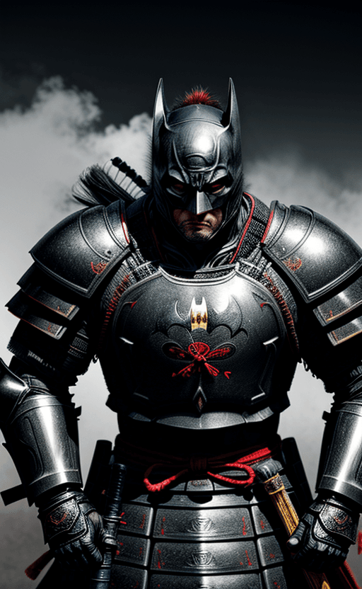 AI generated: [samurai wearing heavy armor : batman : 0.5], heavy armored, holding a katana sword, japanese style,...