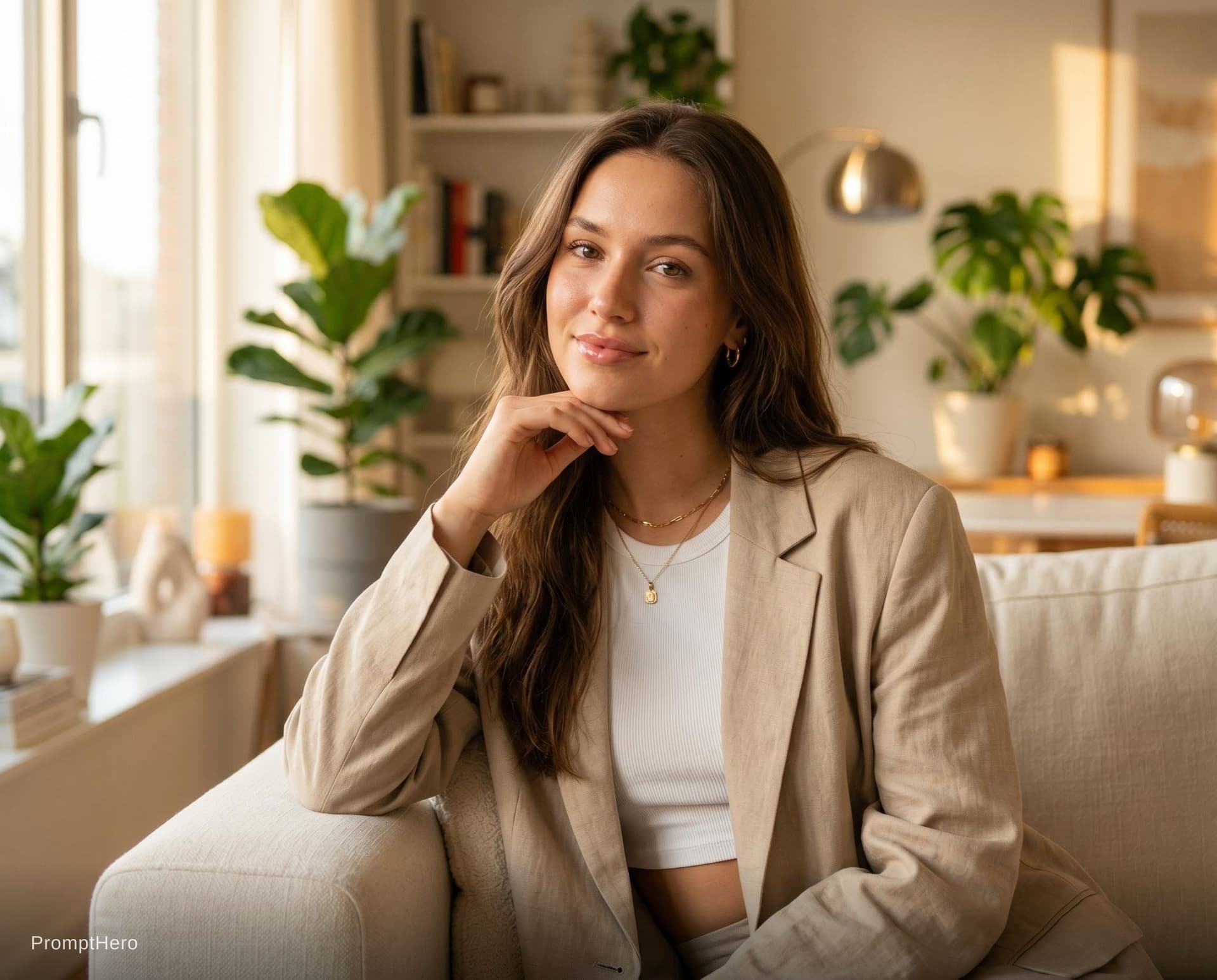 AI generated: ultra realistic photo, beautiful young female influencer, 22yo, natural beauty, smooth skin texture,...