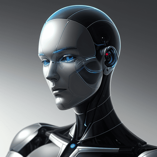 AI generated: Transparent Elegant Futuristic man Android Humanoid Robot with Face removed, I-Robot Movie, Artifici...