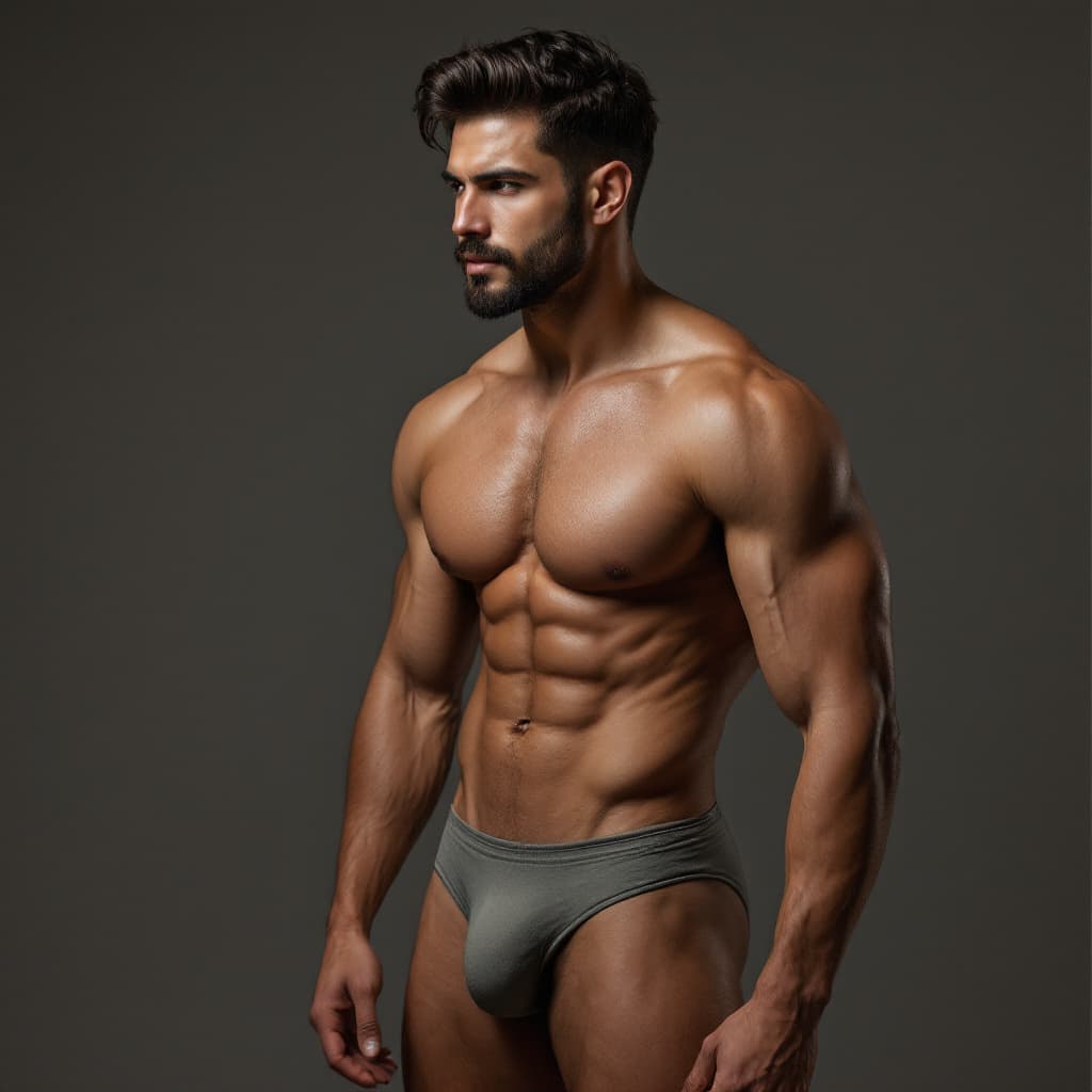 AI generated: male model in underwear