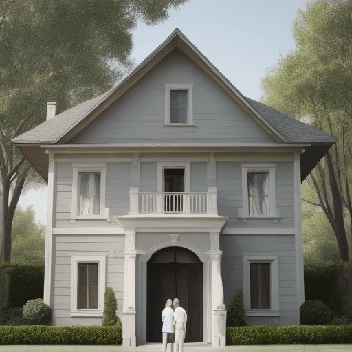 AI generated: house with person in front