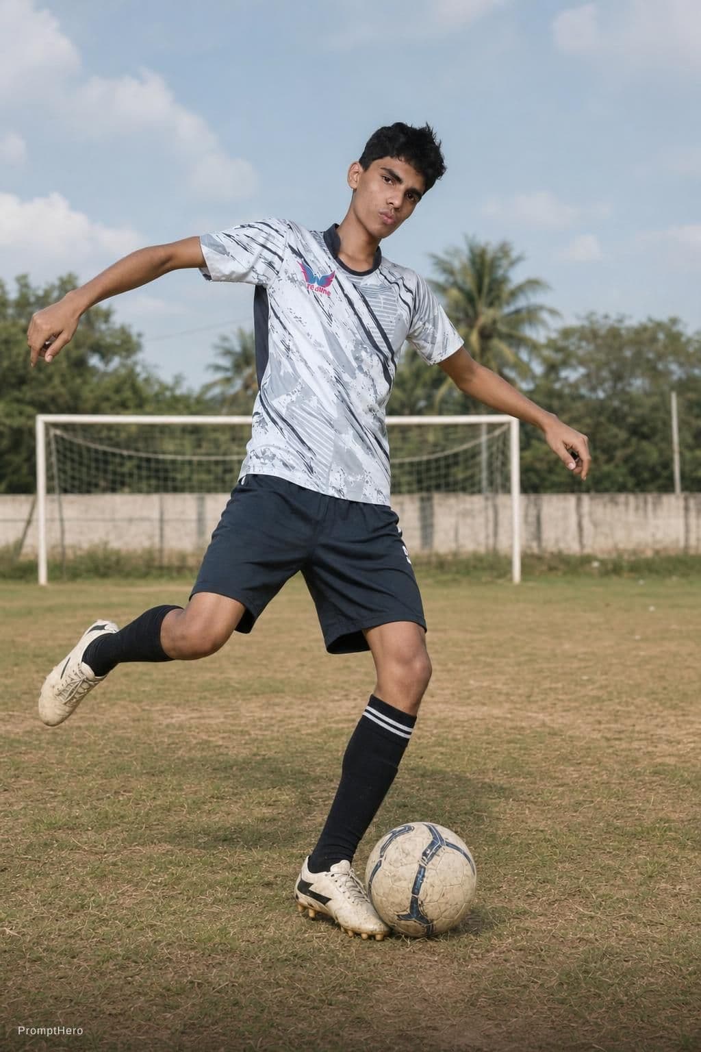 AI generated: Playing football 