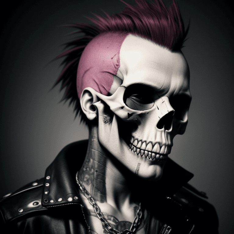 AI generated: punk skull photographic cinematic