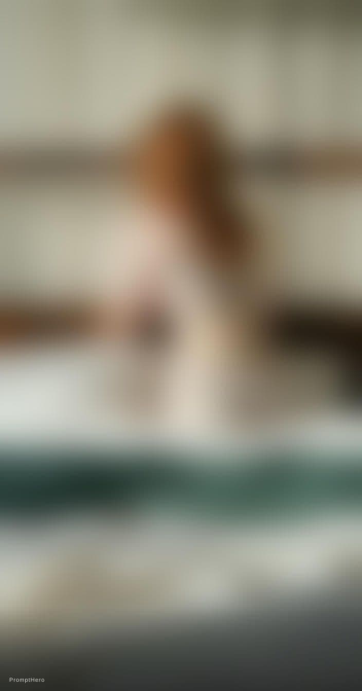 AI generated: A photorealistic, high-detail image of a woman with long, flowing copper hair, seen from a rear view...
