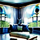 AI generated: High resolution photography interior design, dreamy sunken living room conversation pit, wooden floo...