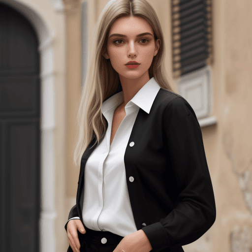 AI generated: Mettigli una camicia bianca e una cravatta nera