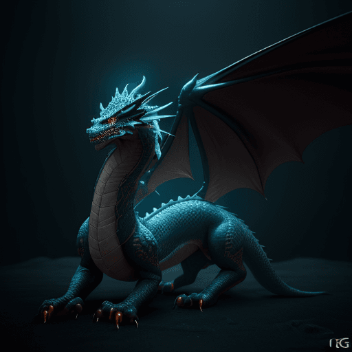 AI generated: A runic dragon with runes and glowing engraved runic voodoo symbols with elegant realistic dragon fe...