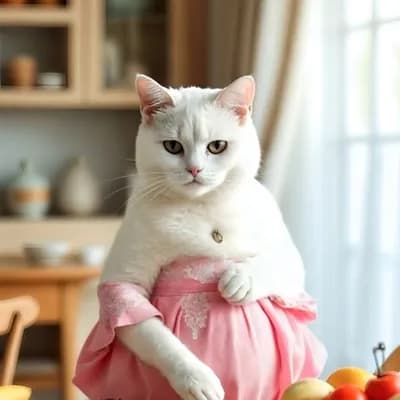 AI generated video: Cute cat having healthy fruits during pregnancy 