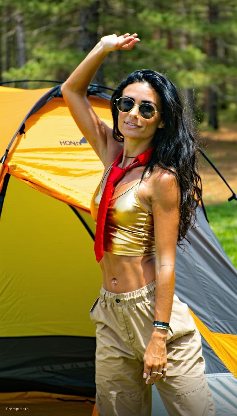 AI generated: A above giruse 100 face reall with dark,long wavy hair,wearing stylish aviator sunglasses,wearing a ...