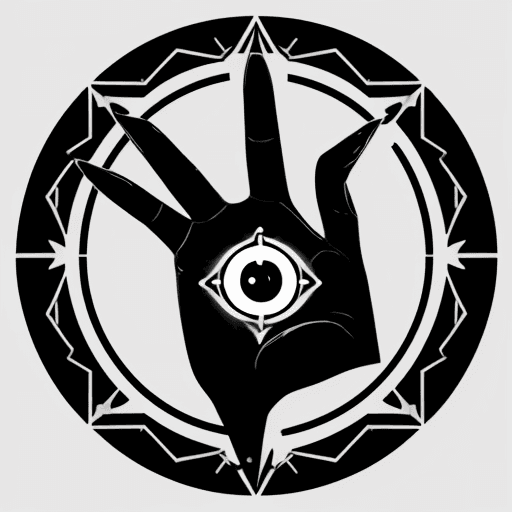 AI generated: create me a logo where the hand sign for Hakari's Domain Expansion is depicted in a clean and minima...