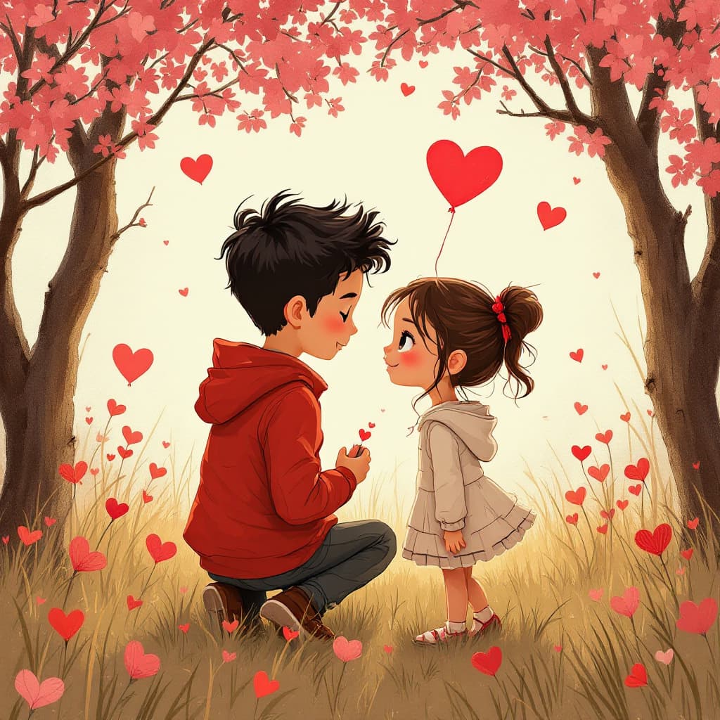 AI generated: valentine design, in the style of graphic novel inspired illustrations, sketchfab, fernando amorsolo...
