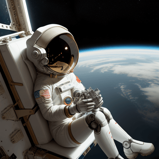 AI generated:  an astronaut girl rescuing her robot friend
