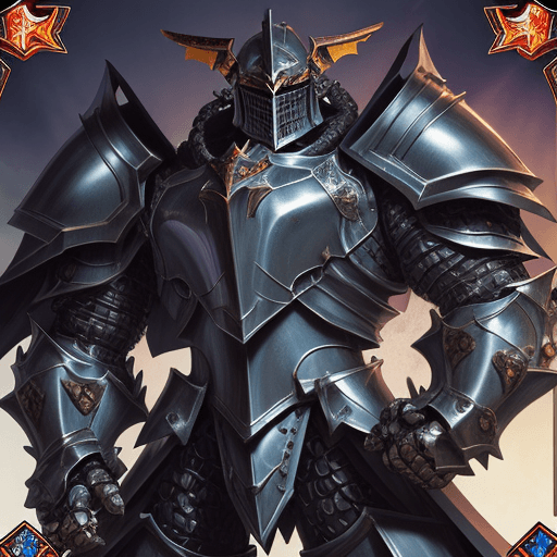 AI generated: Create a striking and detailed portrait of the Orcust Knight from the Yu-Gi-Oh! Trading Card Game. E...