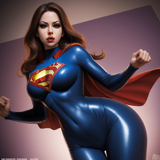 AI generated: Superheroine, tight suit, big lips hypnosis 