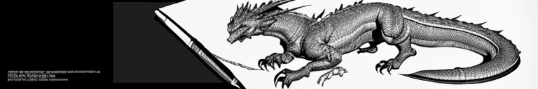 AI generated: asian dragon, pen and ink, intricate line drawings, by craig mullins, ruan jia, kentaro miura, greg ...