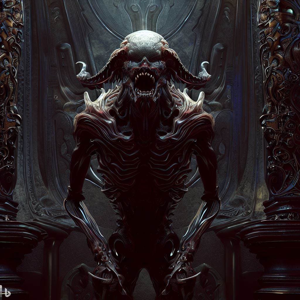 AI generated: Gothic Alien of giger, Giger, light, stunning, hypermaximalist, elegant, ornate, luxury, elite, omin...