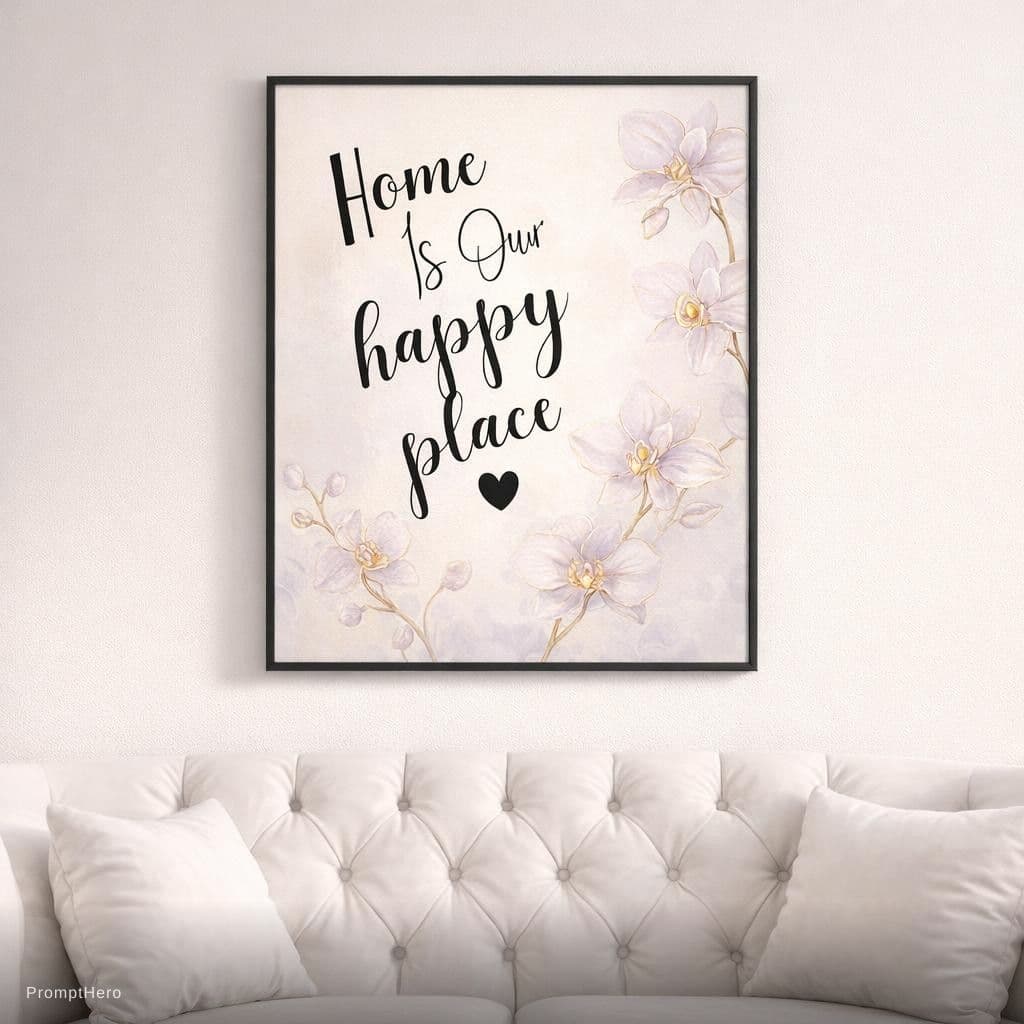 AI generated: Use the uploaded image to generate a One single framed artwork with black borders hanging on a light...