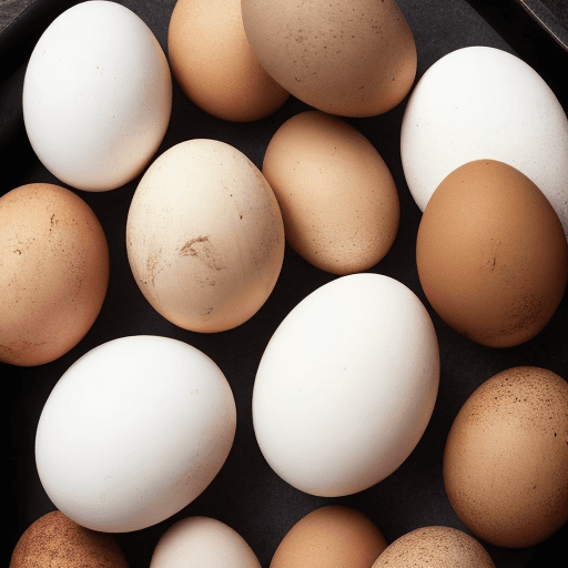 AI generated: On the baker's table rests a recycled tray holding eleven black eggs labeled C1.