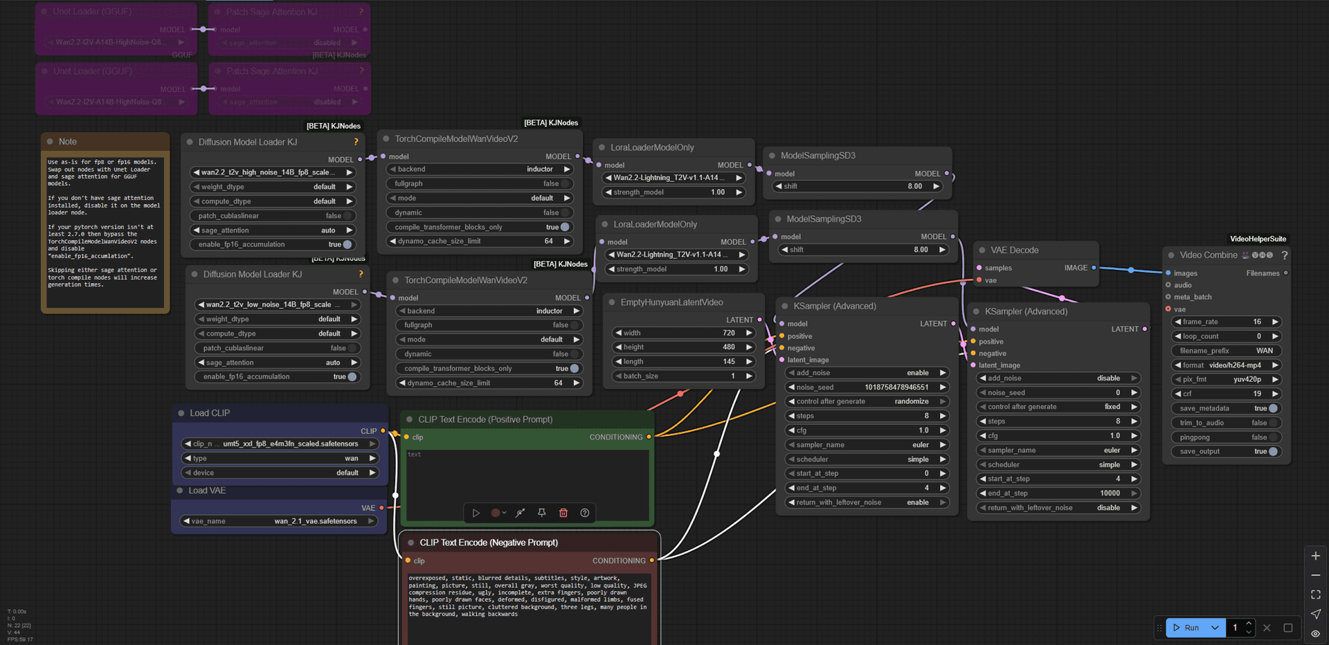 Wan 2.2 T2V and I2V Fast 4 Step Workflows