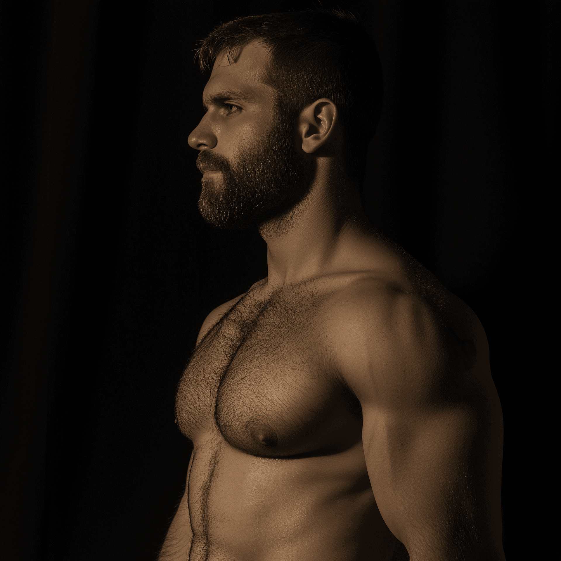 AI generated: Photo of an attractive Mexican man in his early to mid-20s, with athletic build and a tanned skin to...