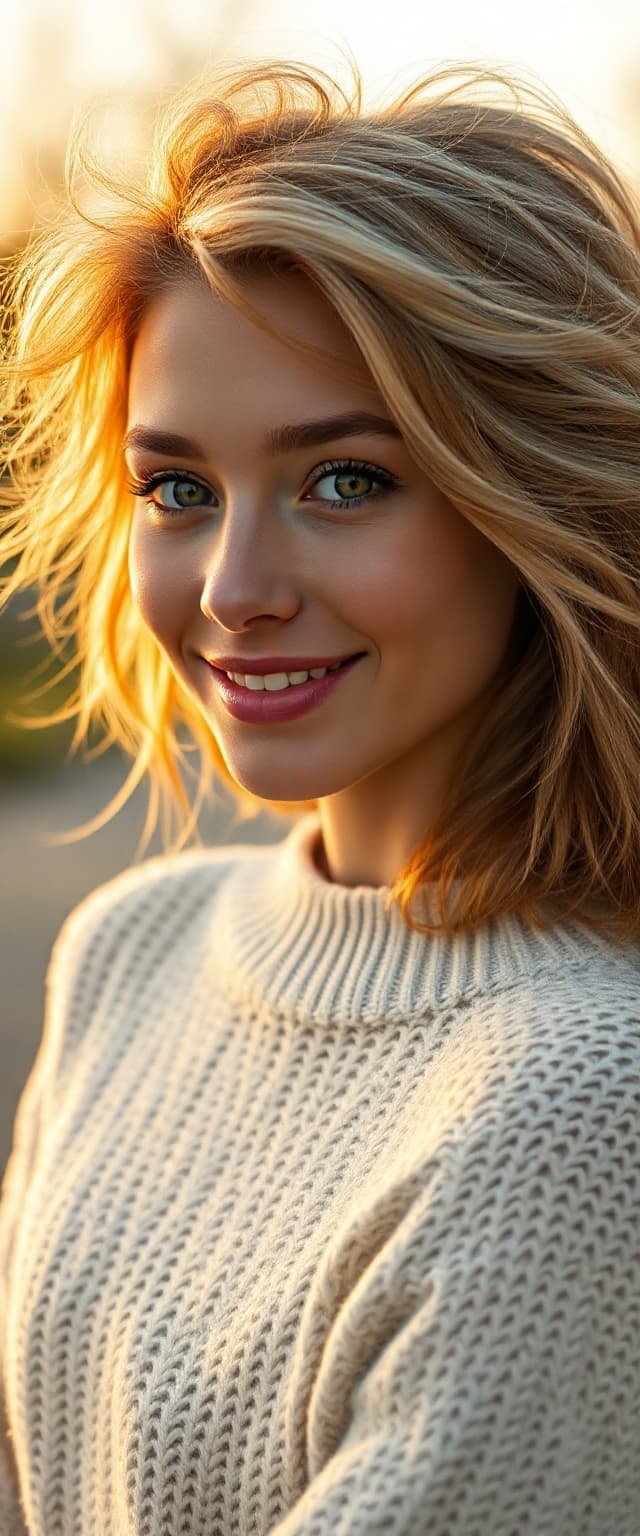 AI generated: "Professional cinematic portrait photograph, Sony A1 50.1MP, 260mm lens. Subject: slender supermodel...