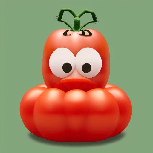 AI generated: simple little funny tomatoman