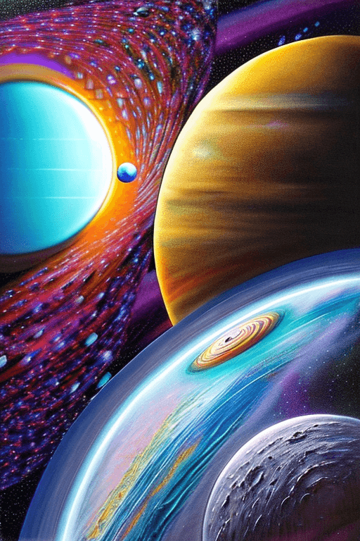 AI generated: observing the universe planets, hyperrealism hyper realistic, 8k resolution holographic astral cosmi...