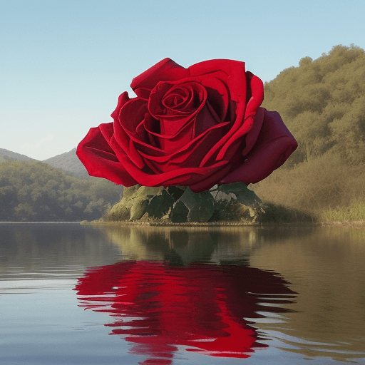 AI generated: una rosa roja en un pantano
