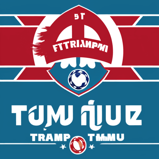 AI generated: a logo of Donald j Trump playing soccer in turkey. The name on the logo is Trumpzonspor